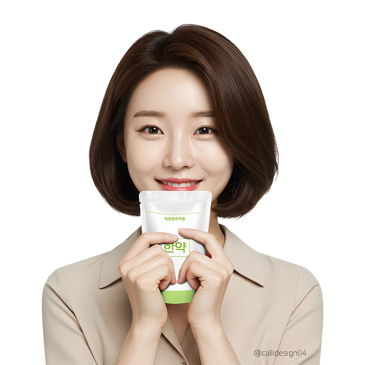 한약 파우치를 든 모습