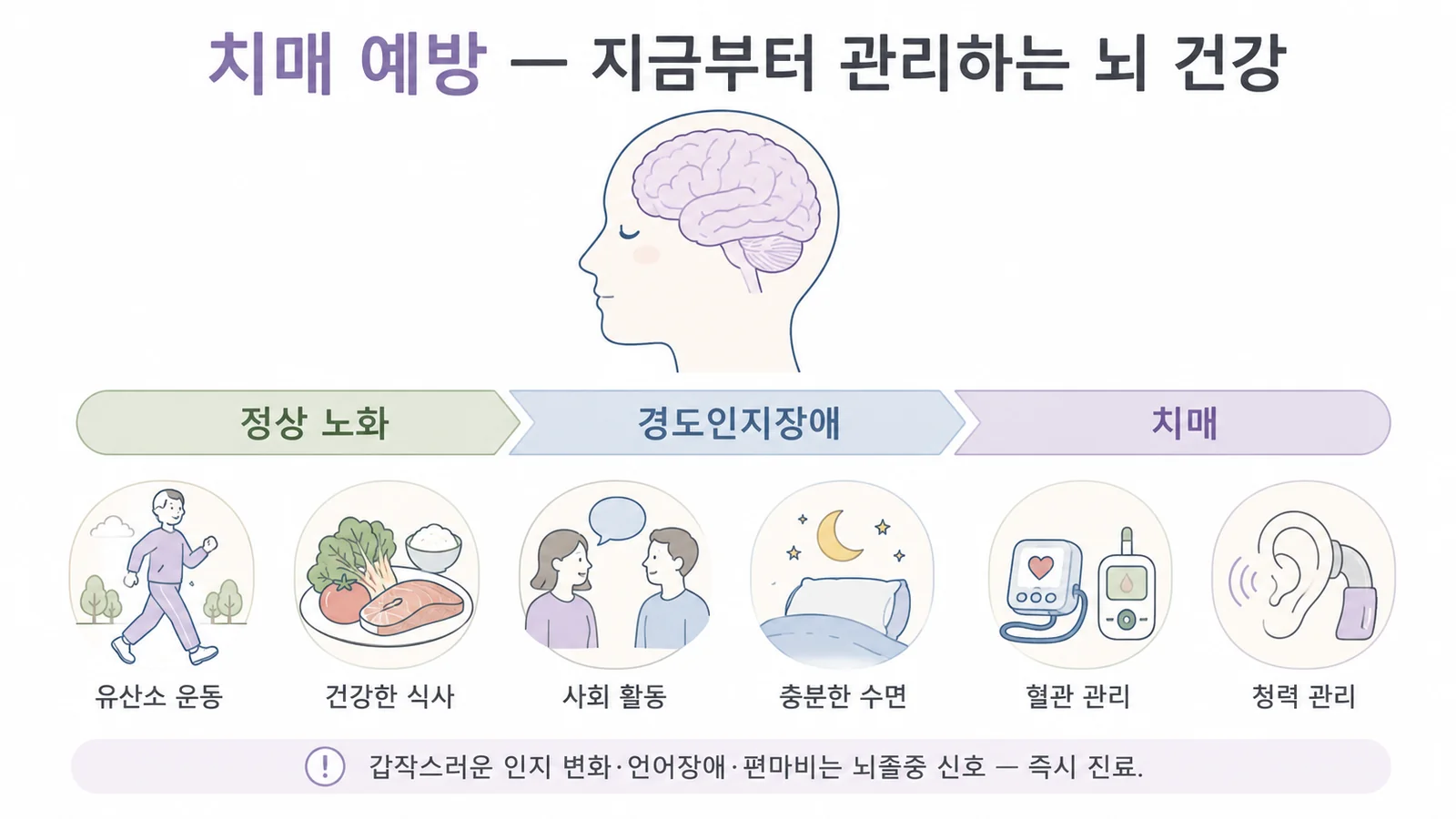 치매 예방 — 안내 일러스트