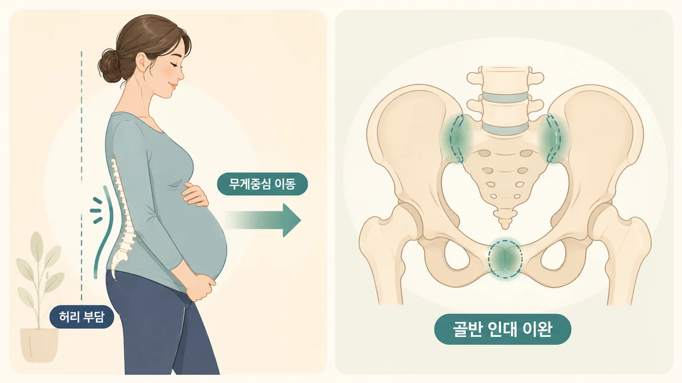 임신에 따른 무게중심·골반 변화 안내