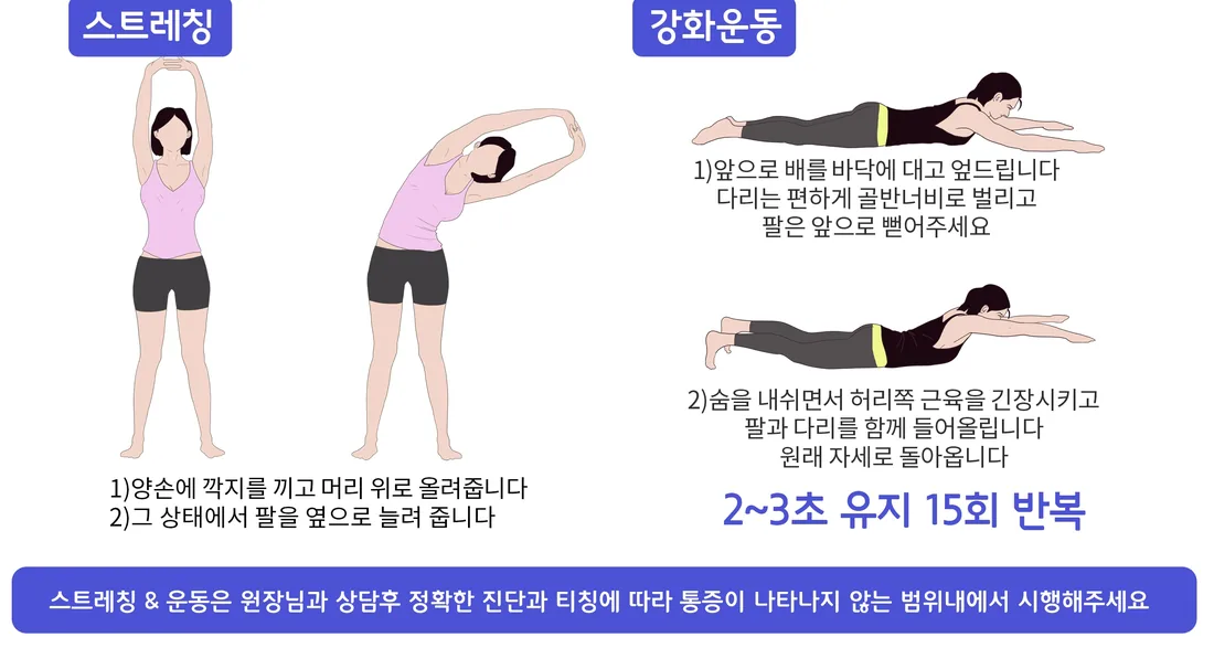 광배근 주변 참고 운동 동작 예시 일반 안내 일러스트