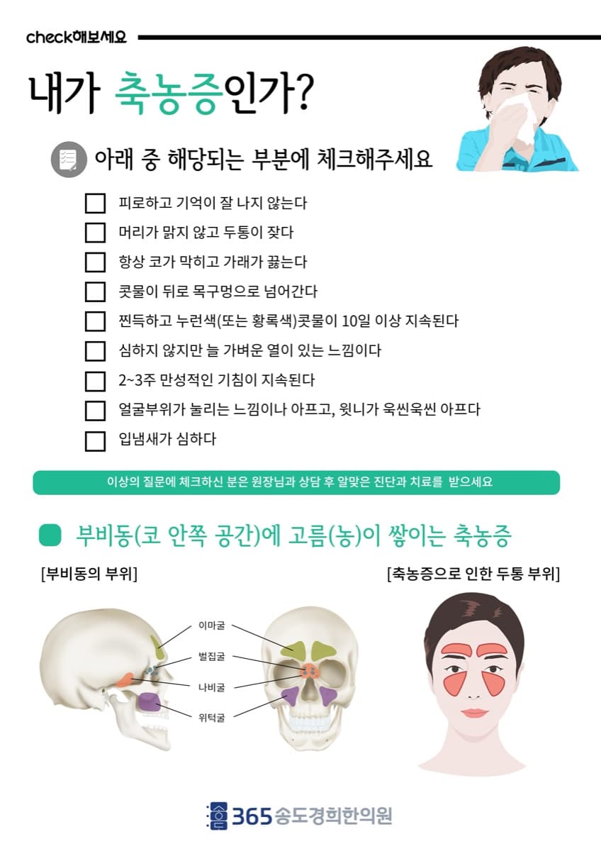 축농증 자가 체크 안내 자료