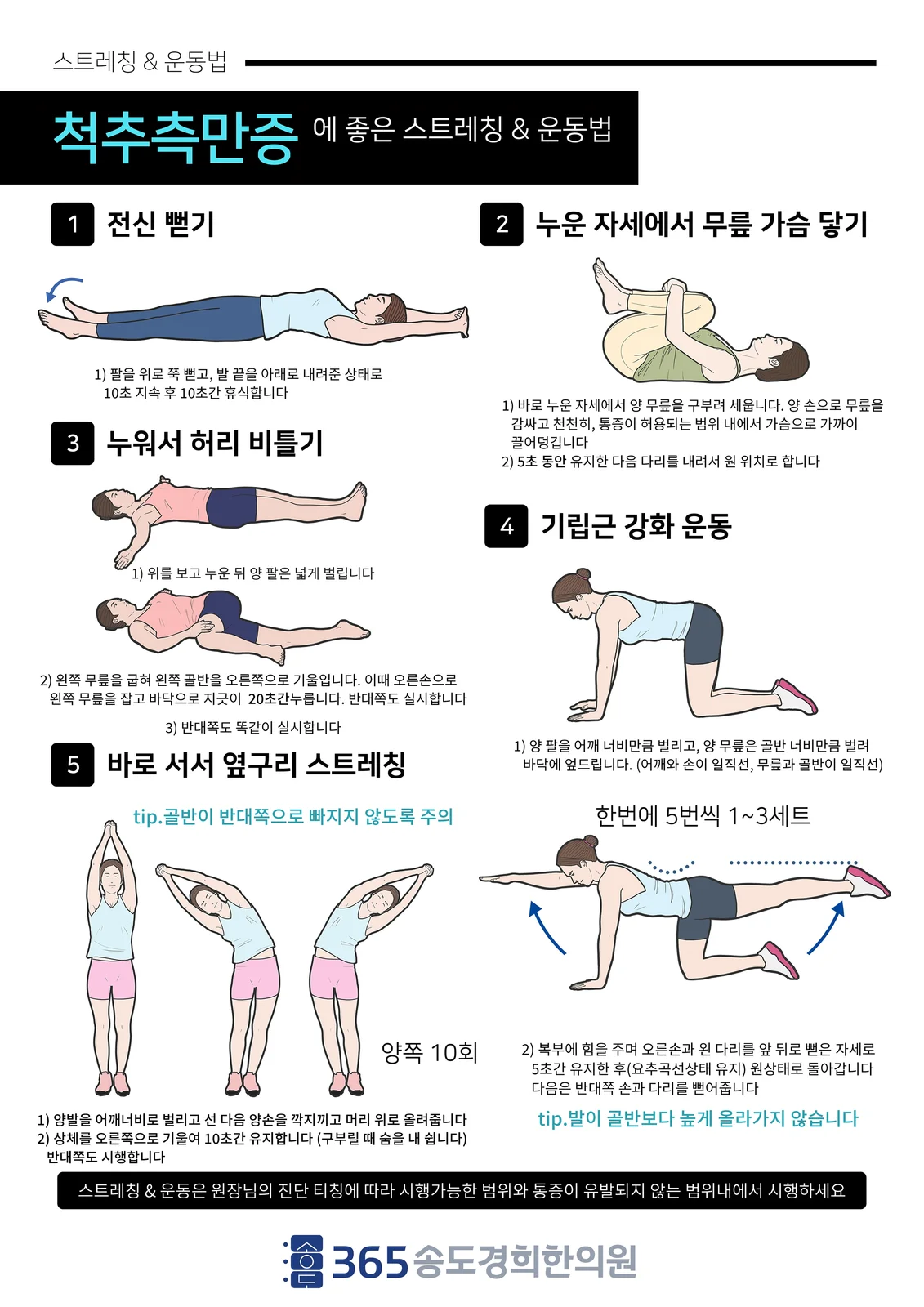 척추측만증 운동 안내지