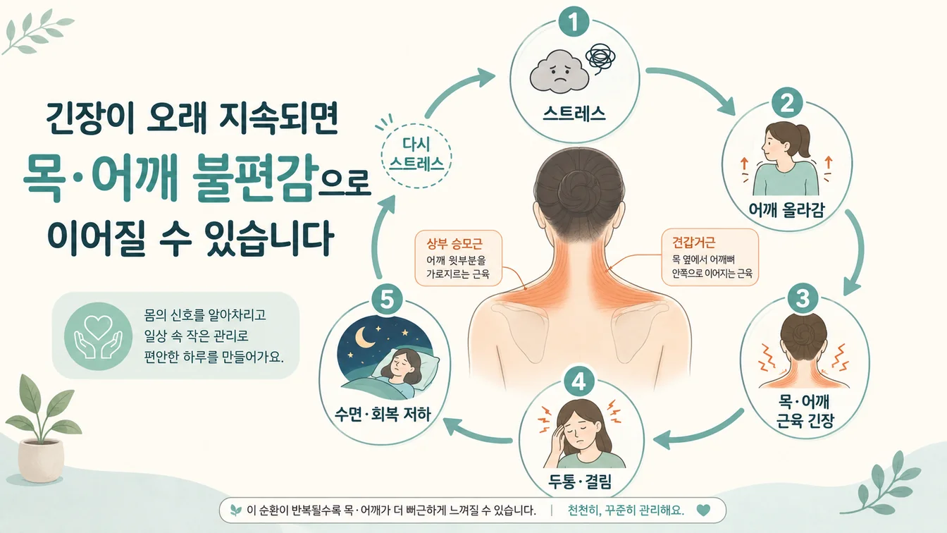 스트레스가 근긴장을 부르고 통증이 다시 긴장을 키우는 악순환 일반 안내