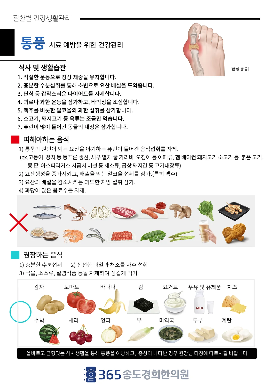 통풍 식사·생활관리 안내지