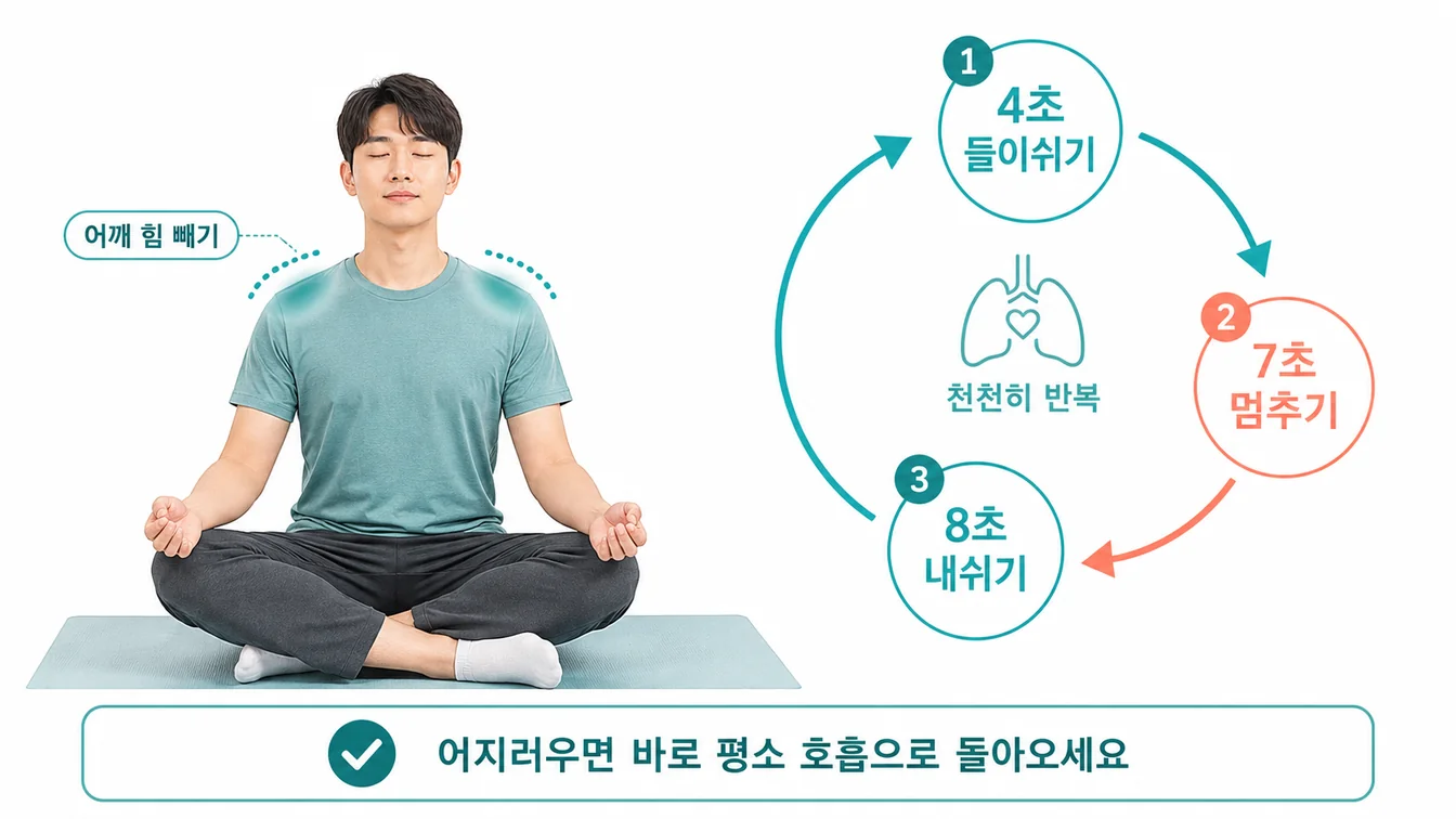 4-7-8 호흡 안내 일러스트