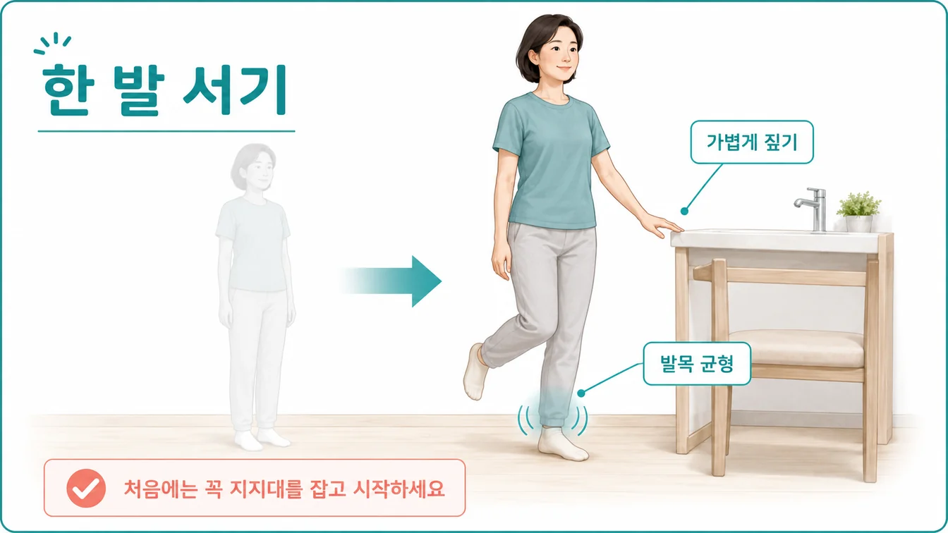 Single Leg Stand 안내 일러스트